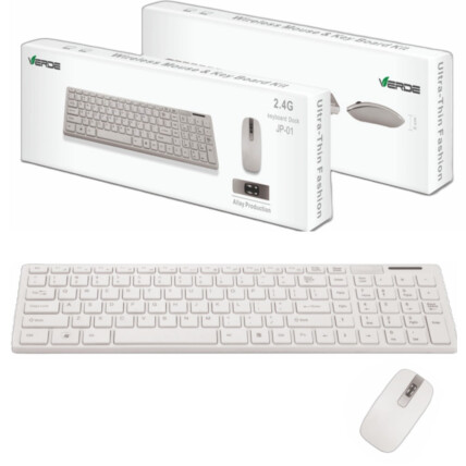 Kit Teclado e Mouse Sem Fio Keyboard Dock Verde - JP-01