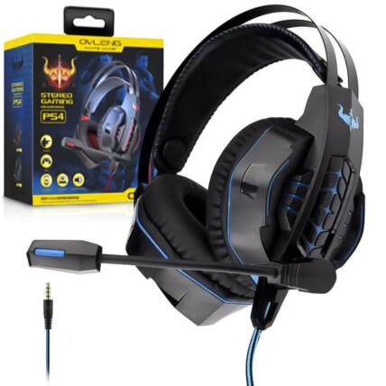 Headset Gamer p/ Ps4 e X-one com Microfone Azul OVLENG - OV-P20