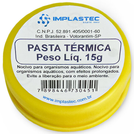 Pasta Térmica de Silicone Branca 15g Pote Implastec - 15G