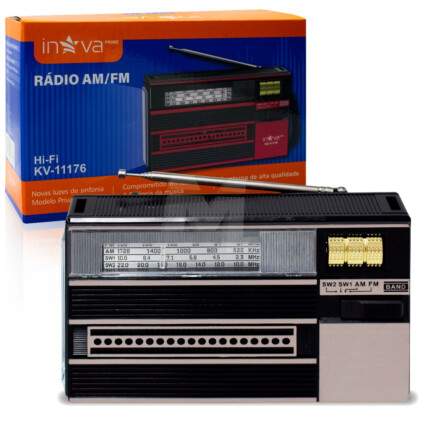Rádio FM / AM Retrô com Lanterna INOVA - KV-11176