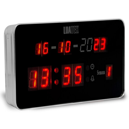 Relogio Digital de Parede com LED com Calendario e Sensor de Temperatura - LK-1019