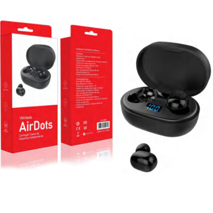 Fone de Ouvido Bluetooth Air Dots sem Fio e Case com Display Digital Altomex - A-987