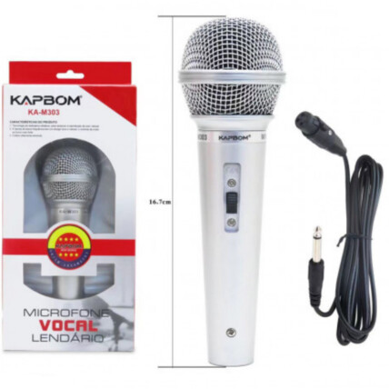 Microfone com Fio Profissional Kapbom - KA-M303